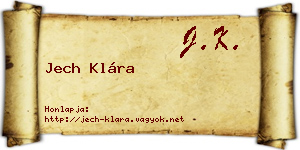 Jech Klára névjegykártya